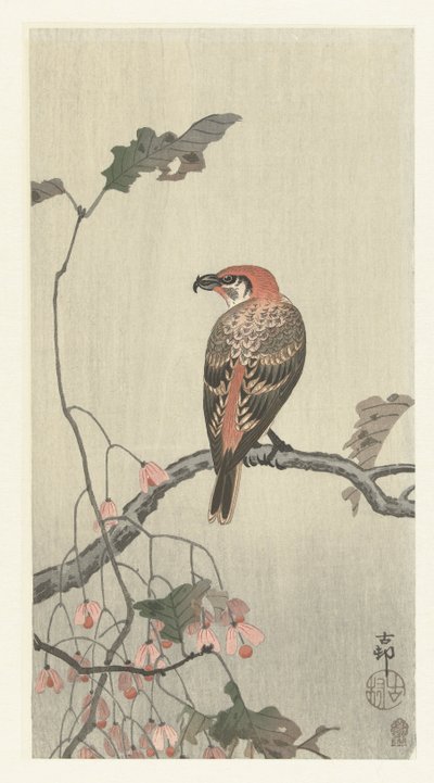 Korsnebb på tregren av Ohara Koson