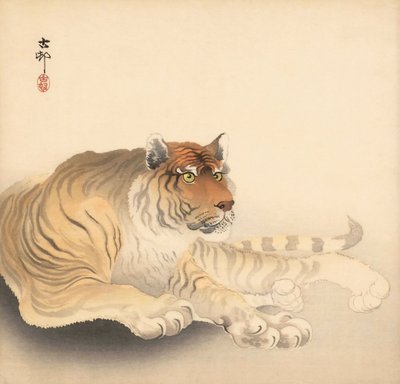 Tiger, 1900-tallet (japansk trykk) av Ohara Koson