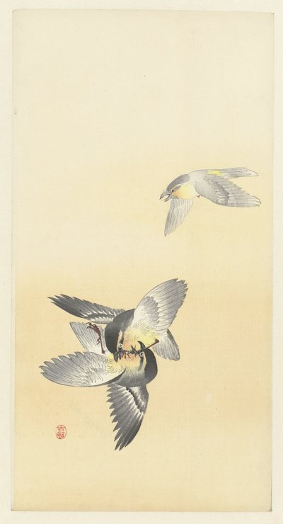 To kampfugler av Ohara Koson