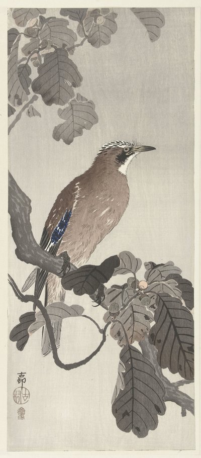 Flamsk jay på tregren av Ohara Koson