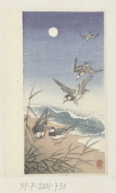 Fugler ved fullmåne av Ohara Koson