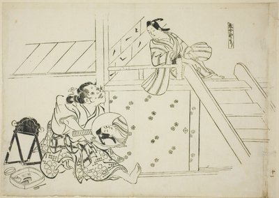 A Woman Nomori (Onna Nomori), nr. 11 fra en serie på 12 trykk som viser parodier på skuespill av Okumura Masanobu