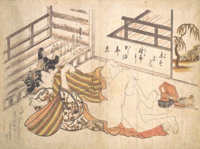 Soveromsscene, ca. 1739., ca. 1739. av Okumura Masanobu