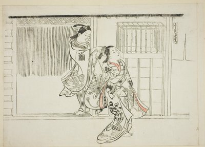 Kam Rashomon (Sashigushi Rashomon), nr. 3 fra en serie på 12 trykk som viser parodier av skuespill av Okumura Masanobu