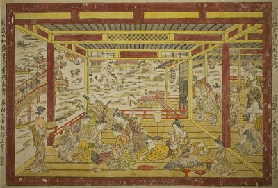 Nyter den kjølige kvelden nær Ryogoku-broen av Okumura Masanobu