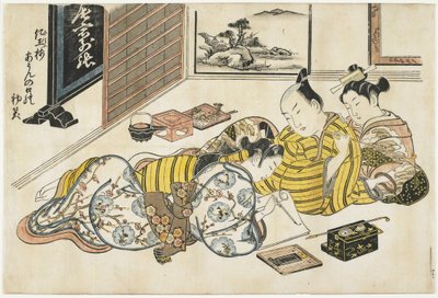 Nyttårssamling innenfor et bordell, 1741-1744 av Okumura Masanobu
