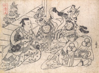 Scene fra et drama, 1710-13., 1710-13. av Okumura Masanobu