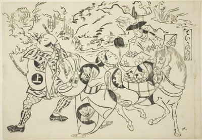 Teikas reise (Taika no michiyuki), fra serien «Berømte scener fra japanske dukketeater (Yamato irotake)» av Okumura Masanobu
