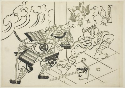 The Demon Shutendoji of Mount Oe (Oeyama Shutendoji), fra serien "Famous Scenes from Japanese Puppet Plays (Yamato irotake)" av Okumura Masanobu