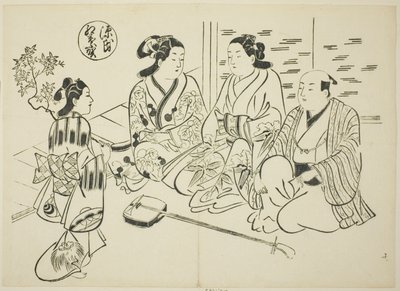 Momiji-no-ga-kapittelet fra "The Tale of Genji" (Genji Momiji-no-ga), fra en serie Genji-parodier av Okumura Masanobu