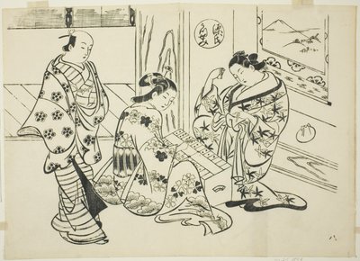 The Utsusemi Chapter fra "The Tale of Genji" (Genji Utsusemi), fra en serie Genji-parodier av Okumura Masanobu