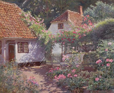 The Rose Garden, ca. 1920 (olje på lerret) av Olaf Viggo Peter Langer