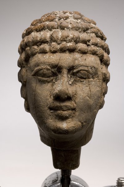 Hodet til en mann (tre) (se også 249003 og 249005-6) av Old Kingdom Egyptian