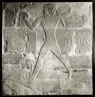Adelsmann på jakt på Nilen, 2600–2500 f.Kr. (kalkstein) av Old Kingdom Egyptian