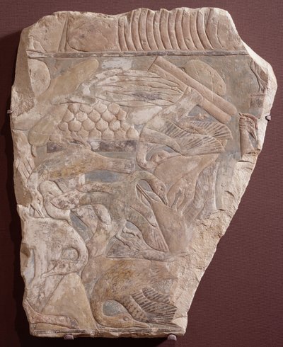 Relieff som viser tilbud til de avdøde, 2450/2290 f.Kr. (malt kalkstein) av Old Kingdom Egyptian