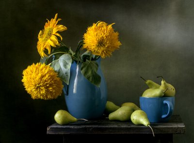 Høstblomster og pærer av Olga Aleksandrovna