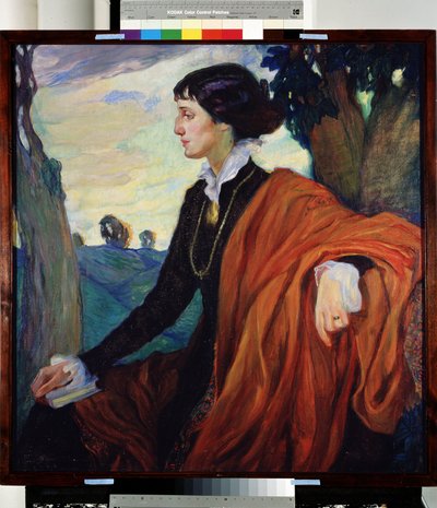 Portrett av den russiske poetinnen Anna Akhmatova (Achmatova) (1889-1966) av Olga Lyudvigovna Della-Vos-Kardovskaya