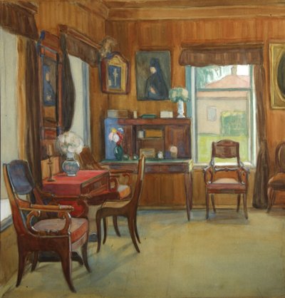 Interiør i huset i Chegodayevo Village, 1900-tallet av Olga Nikolayevna Korovina