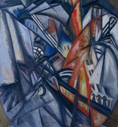 Brann i byen, 1913 av Olga Rozanova