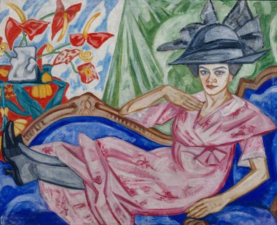 Portrett av kunstnerens søster, 1912 av Olga Rozanova