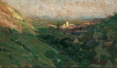 Utsikt over landsbyen Kahlenberg av Olga Wisinger Florian