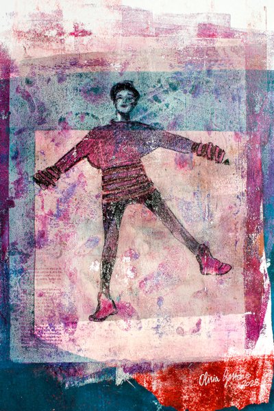 Gioia gel, 2023 (blandet teknikk på papir) av Olivia Gozzano