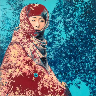 Kokin, 2022 (blandet teknikk på lerret) av Olivia Gozzano