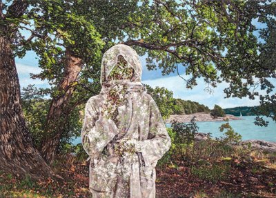 Ladymusk, 2024 (blandet teknikk på lerret) av Olivia Gozzano