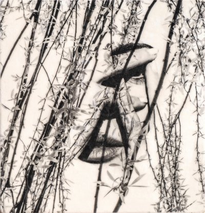 Maura, 2022 (fotooverføring av bivoks på tre) av Olivia Gozzano