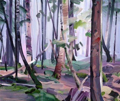 Forest 22,2017 (akryl på lerret) av Olivier Morel