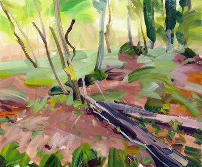 Forest 24,2017 (akryl på lerret) av Olivier Morel