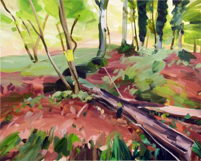 Forest 25,2017 (akryl på lerret) av Olivier Morel