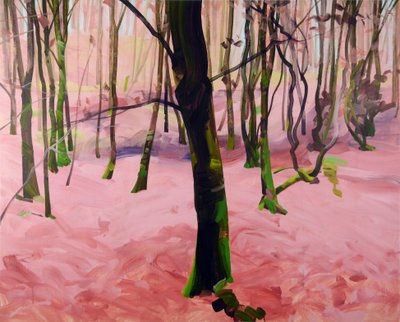 Forest 29,2017 (akryl på lerret) av Olivier Morel