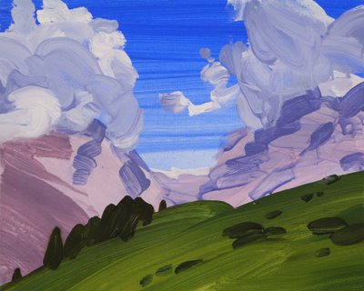 Leukerbad 24, 2012 (akryl på lerret) av Olivier Morel