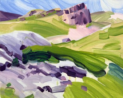 Leukerbad 35, 2017 (akryl på lerret) av Olivier Morel
