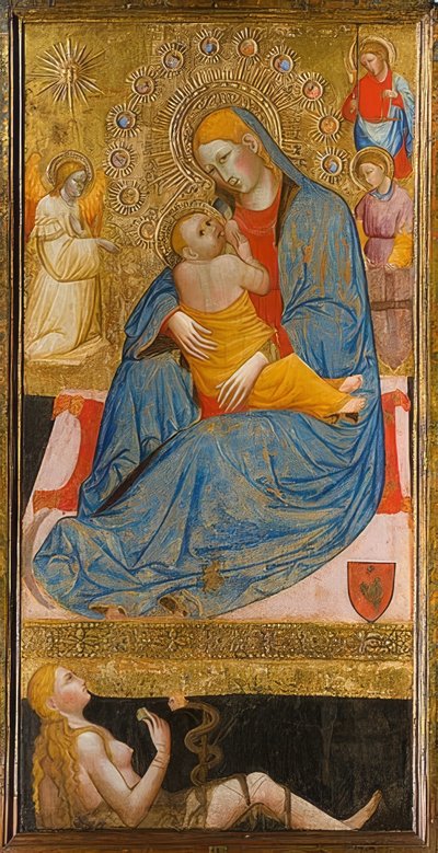 Ydmykhetens Madonna med Evas fristelse. Rundt 1400 av Olivuccio di Ciccarello