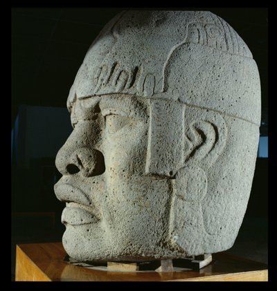 Colossal Head 4 fra San Lorenzo, Veracruz, Mexico, preklassisk (basalt) av Olmec