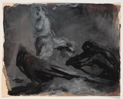 Charons båt. Psyche bæres over elven Styx av Oluf Hartmann