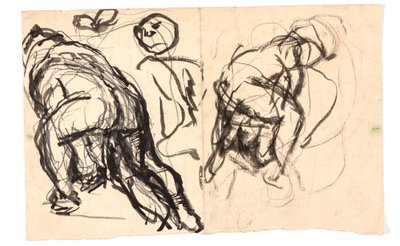 Studier av den foroverbøyde figuren av Oluf Hartmann