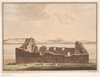 Kirkeruiner på Grønland. Illustrasjon for W.A. Grah. Forskningstur til østkysten av Grønland av Oluf Olufsen Bagge