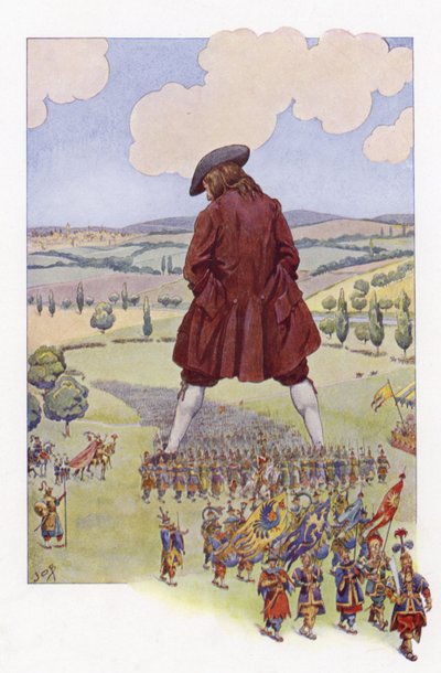 Illustrasjon for Gullivers Travels av Onfray de Breville Job