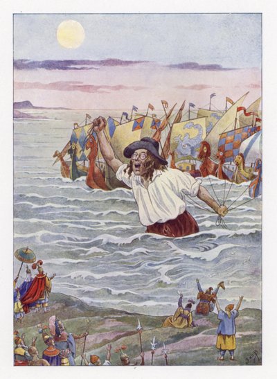 Illustrasjon for Gullivers Travels av Onfray de Breville Job