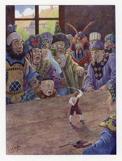 Illustrasjon for Gullivers Travels av Onfray de Breville Job