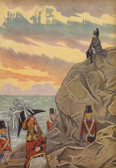 Napoleon ved St Helena, bevoktet av britene av Onfray de Breville Job