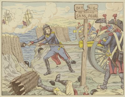Napoleon laster en kanon som en vanlig soldat ved beleiringen av Toulon, 1793 av Onfray de Breville Job