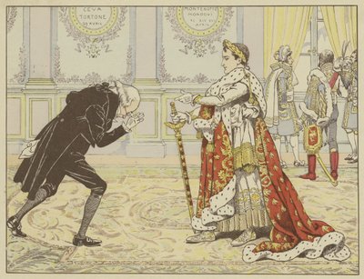 Om morgenen da han ble kronet, så Napoleon notaren til Josephine, og sa til ham og ler: Vel, Maitre Ragideau, her er kappen! Og her er sverdet! av Onfray de Breville Job