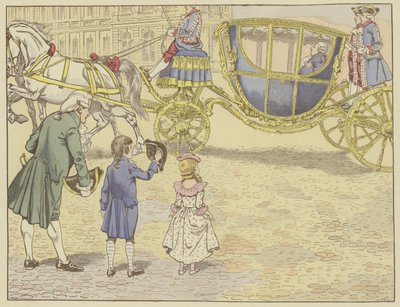 Han ble ført til Versailles av faren i 1779, og så for første gang en konge, Ludvig XVI, som han ville fortsette å etterfølge. av Onfray de Breville Job