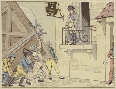 Byen Grenoble åpner portene for Napoleon når han kommer tilbake fra eksil på Elba, 7. mars 1815 av Onfray de Breville Job