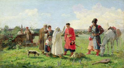 Avsted til Zaporozhian-verten, 1889 av Opanas Georgievich Slastion
