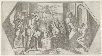 Tilbedelse av Shepherds Paintings in the Loggia of Raphael (serietittel) av Orazio Borgianni